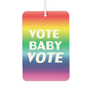 "vote baby vote" Pride lgbtq lgbt rainbow car Autolufterfrischer