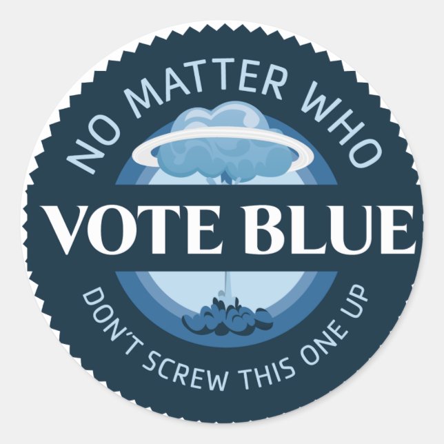 Vote bleu | Sticker | Sceau d'enveloppe (Devant)