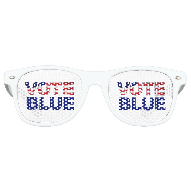 VOTE Blue American Flag Demokrat Partybrille (Vorderseite)