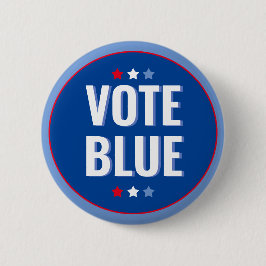 Vote Blue Bold Blue White Election Button