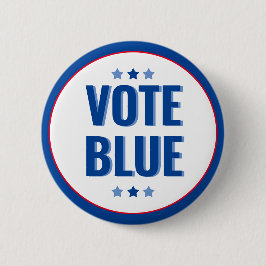 Vote Blue Bold Blue White Election Button