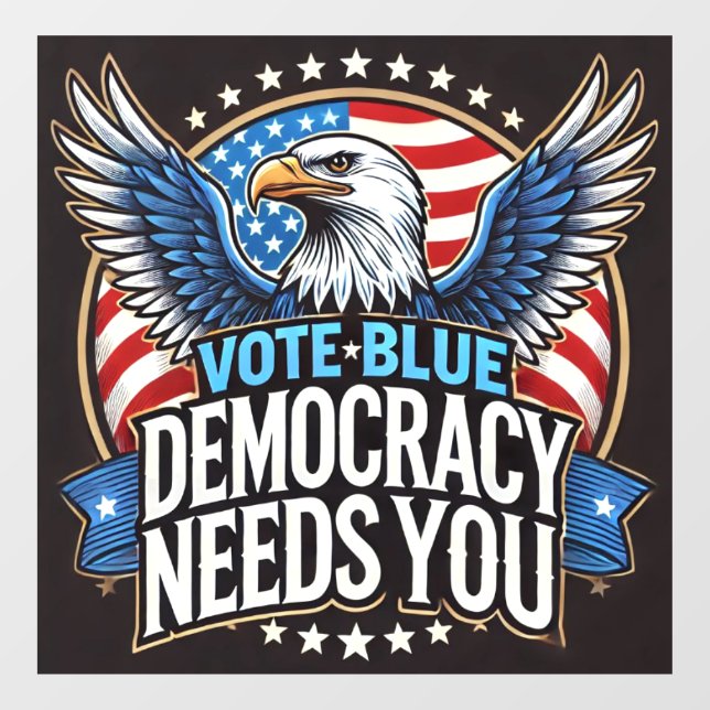 Vote Blue Fensteraufkleber (Blatt)
