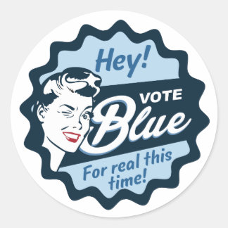 Vote Blue In diesem Zeitraffer wählen Runder Aufkleber