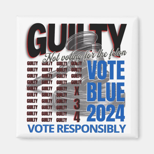 Vote Blue Not for Felon Magnet (Vorne)
