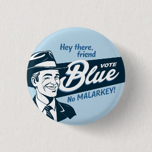 Vote Blue   Retro Funny Typ   Runde Button