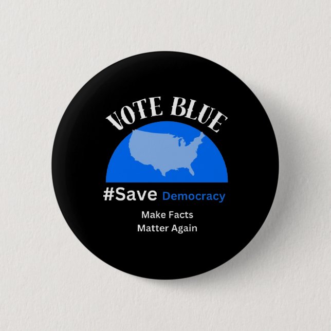 Vote Blue Rett Demokratie Aufkleber Button (Vorderseite)