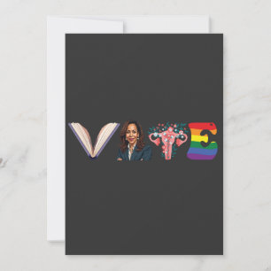 VOTE Bücher Uterus LGBT Kamala Harris Walz Wahl Einladung