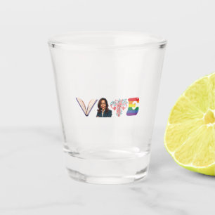 VOTE Bücher Uterus LGBT Kamala Harris Walz Wahl Schnapsglas