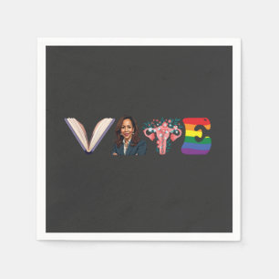 VOTE Bücher Uterus LGBT Kamala Harris Walz Wahl Serviette