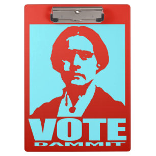 Vote Dammit Red & Aqua Susan B. Anthony Klemmbrett