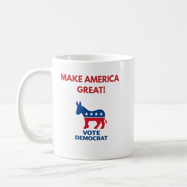 Vote Democrat Pro-Democracy Coffee Mug (Gauche)