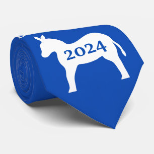 Vote démocrate Donkey Blue Man Cravate