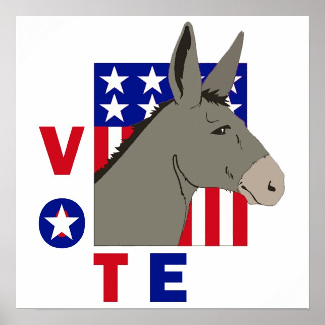 VOTE DEMOKRAT DONKEY Poster (Vorne)