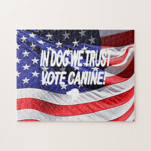 Vote Dog avec American Flag Puzzle