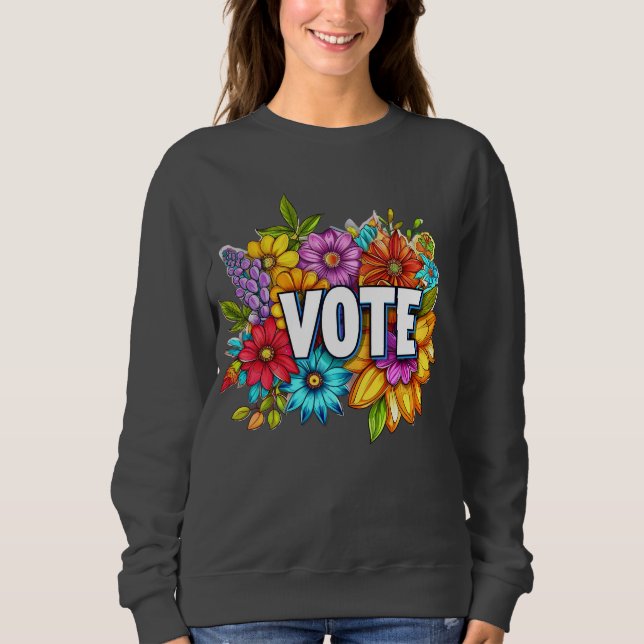 VOTE Floral Blue Sweatshirt (Vorderseite)