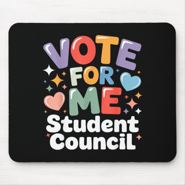 Vote For Me Student Council Vibes School Election  Mousepad (Vorne)