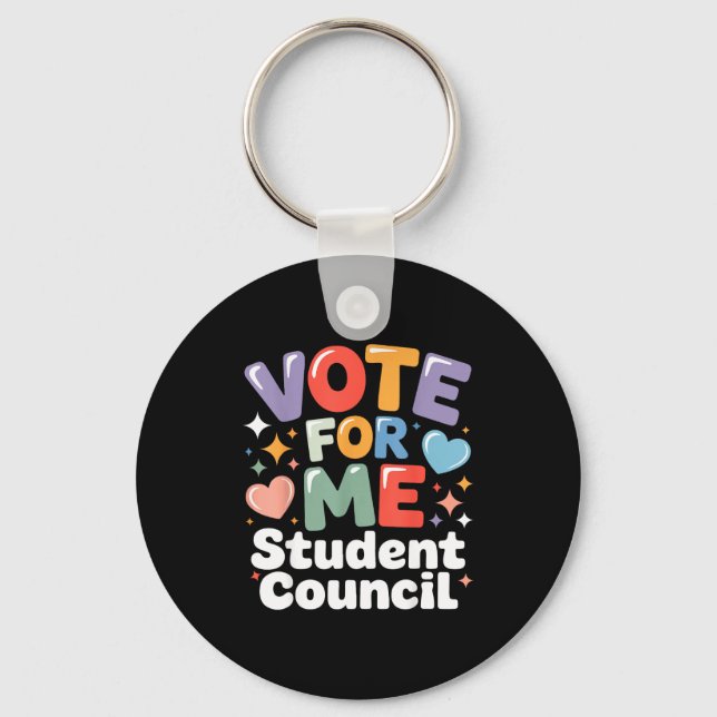 Vote For Me Student Council Vibes School Election  Schlüsselanhänger (Vorderseite)