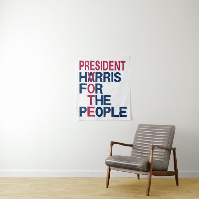 Vote Harris | Präsident für das Volk Wandteppich (Beispiel)