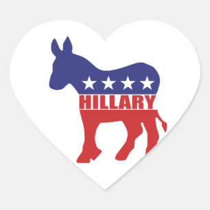 Vote Hillary Democrat Herz-Aufkleber