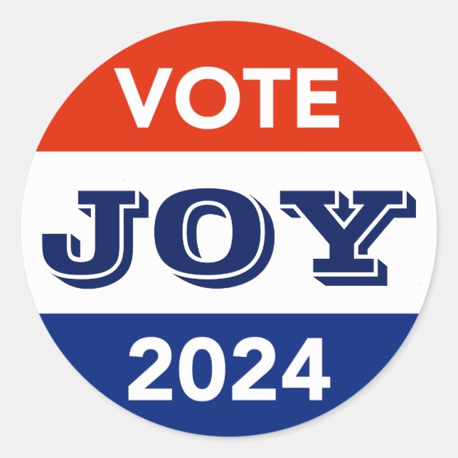 Vote Joy 2024 Harris Walz Runder Aufkleber (Vorderseite)