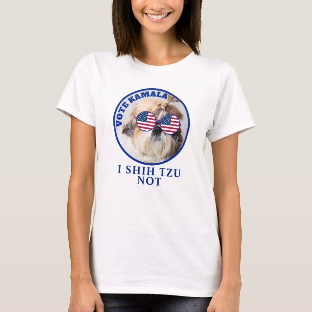 Vote Kamala USA flagge Shih Tzu Nicht niedlicher H T-Shirt (Vorderseite)