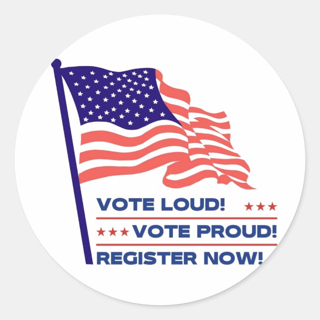 Vote Loud Runder Aufkleber (Vorderseite)