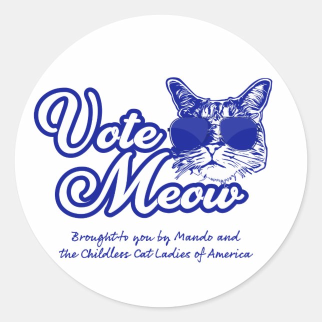 Vote Meow Stickers (Vorderseite)