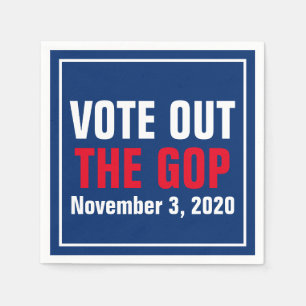Vote Out The GOP 2022 Election Red White Blue Serviette