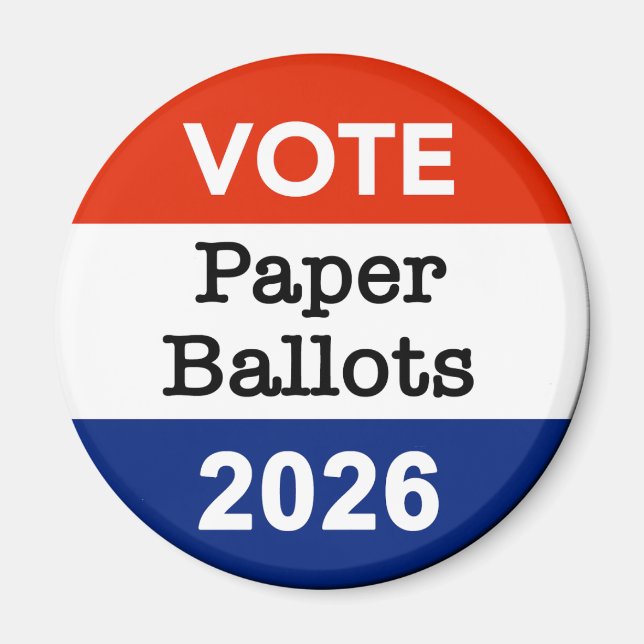 Vote Paper Ballots 2026 Midterm Election Paper Cup Magnet (Vorne)