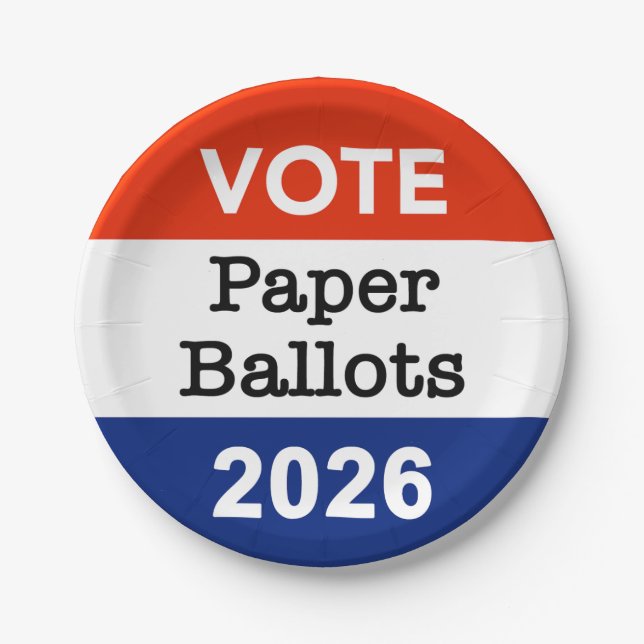 Vote Paper Ballots 2026 Midterm Election Paper Cup Pappteller (Vorderseite)