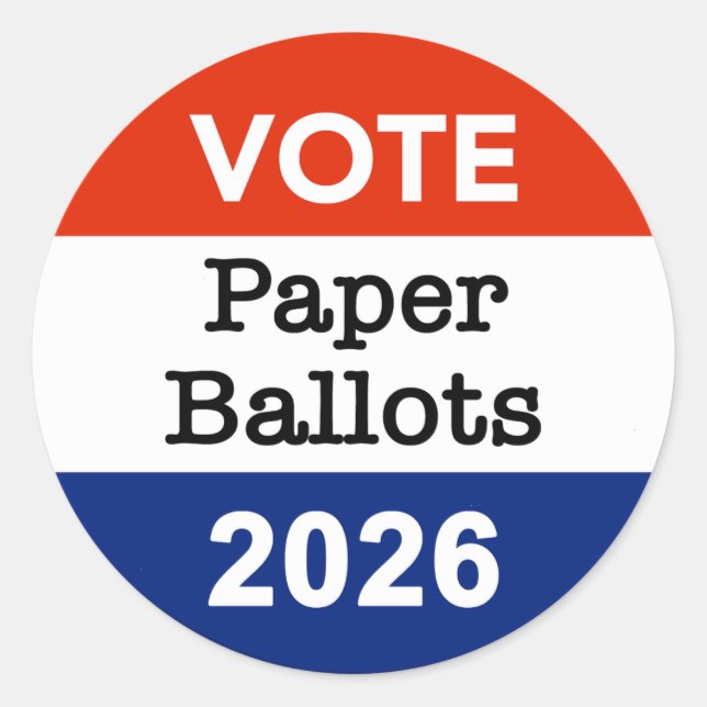 Vote Paper Ballots 2026 Midterm Election Paper Cup Runder Aufkleber (Vorderseite)