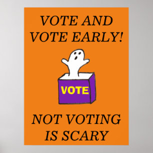 Vote Poster Précoce Ne Voter Effrayant Ghost Élect