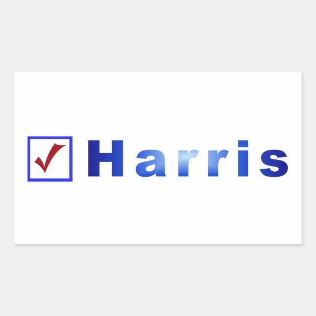 Vote pour Harris Red Check in Blue Box Stickers (Devant)