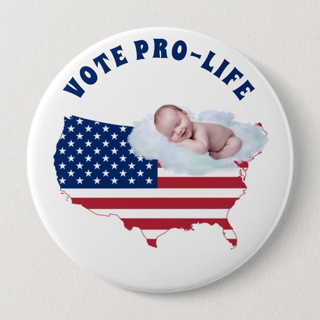 VOTE PRO-LIFE Baby American Flag USA Button (Vorderseite)