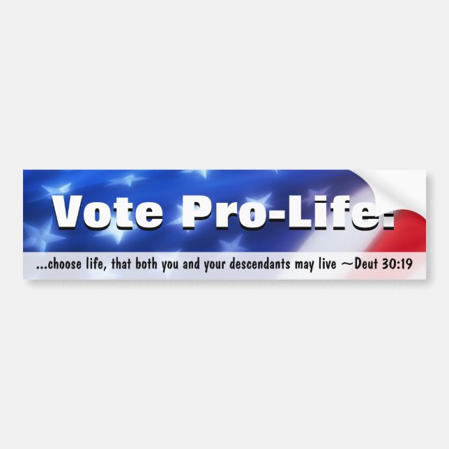 Vote Pro Life, konservativer Patriotiker Autoaufkleber (Vorne)