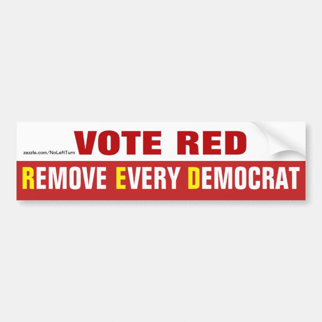 Vote Red entfernen Jeder demokratische Autoaufkleb Autoaufkleber (Vorne)