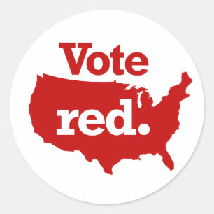 Vote Red Runder Aufkleber