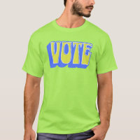 Vote Retro farbenfrohe Groovy Blue Yellow Chartreu