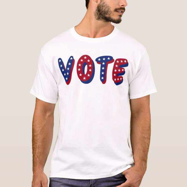 Vote Stars Red White Blue T-Shirt (Vorderseite)