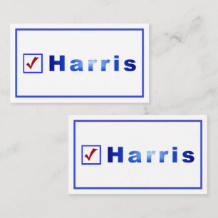 Votez Harris, Red Check, Blue Carré Box Bus. Carte