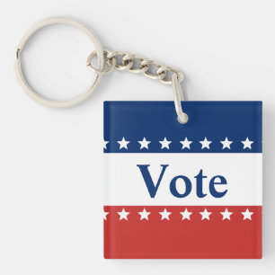 Votez Rouge Blanc et Bleu avec Porte - clé étoil