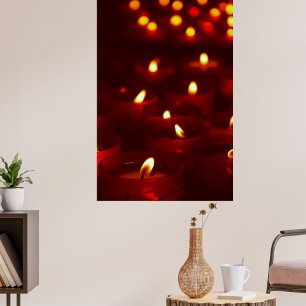 Votive Kerzen, die in vigil brennen Fotodruck