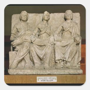 Votive Skulptur einer dreifachen Muttergottheit Quadratischer Aufkleber