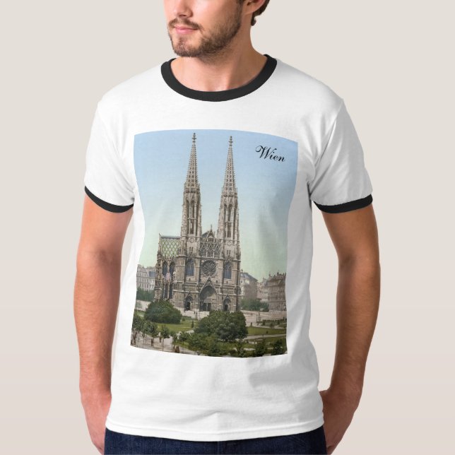 Votivkirche in Wien (c. 1900) T-Shirt (Vorderseite)
