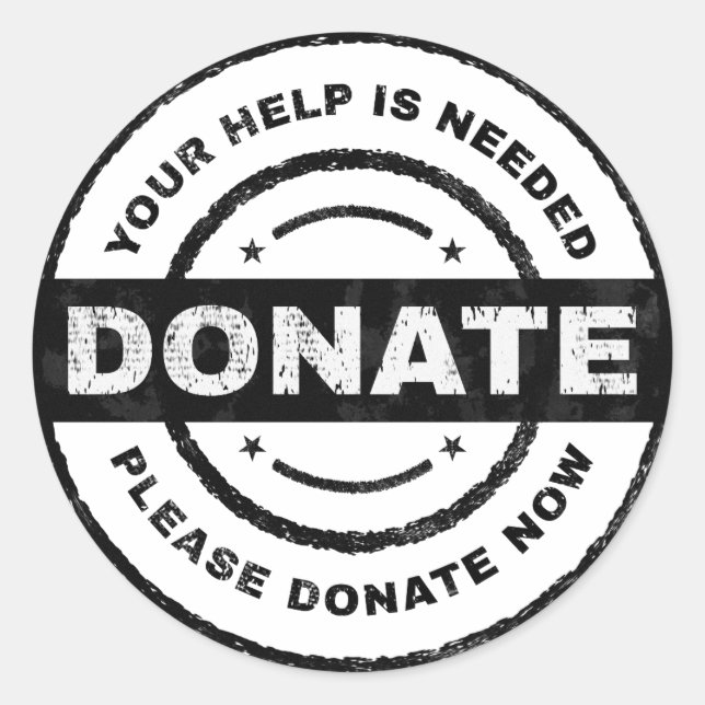Votre aide est nécessaire Autocollants de don pour (Devant)