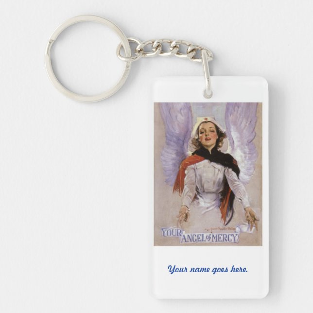 Votre ange de la pitié soignant keychain. (Devant)