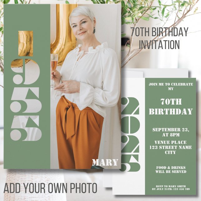 Votre année photo 1955 70e anniversaire Invitation (Créateur téléchargé)
