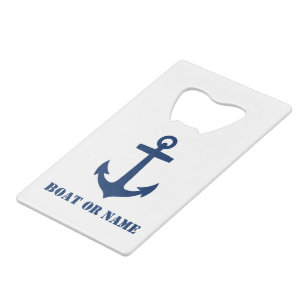 Votre bateau ou nom Ancre classique nautique Blanc