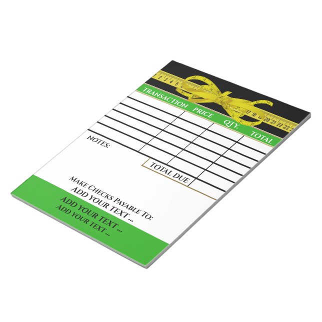 Votre Bloc-notes de facture (Incliné)