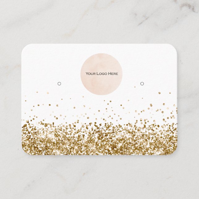 Votre carte d'affichage Logo Gold Parties scintill (Devant)